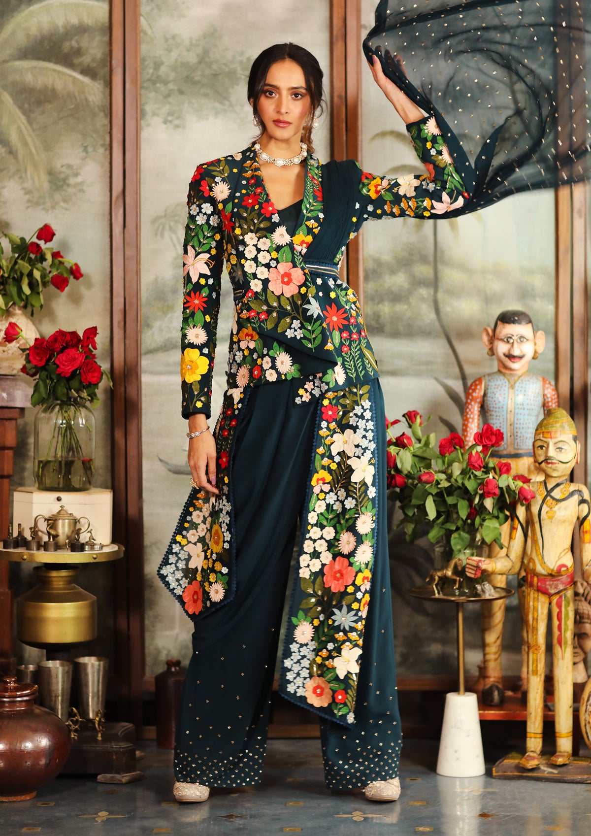 Nalini Drape Jacket Set for Bridal at Sahil Kochhar Store